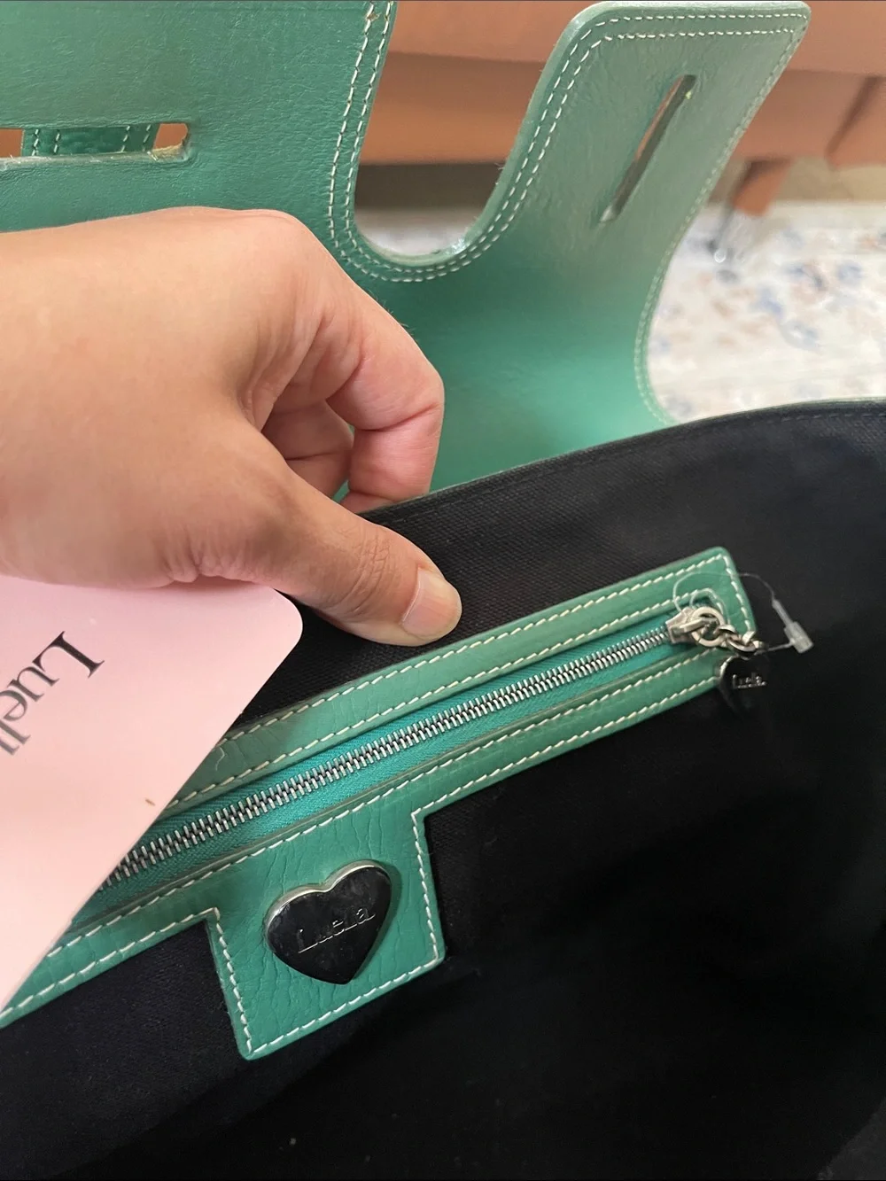 Luella Bartley Gisele handbag by Mullbery Teal Green Leather Satchel